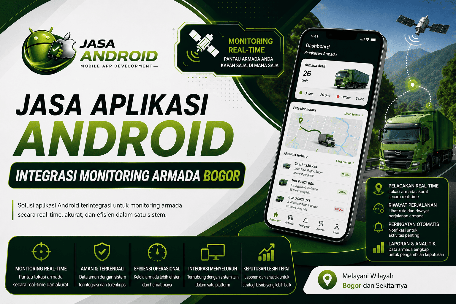 Jasa Aplikasi Android Integrasi Monitoring Armada Bogor untuk Solusi Operasional yang Lebih Cepat, Akurat, dan Profesional